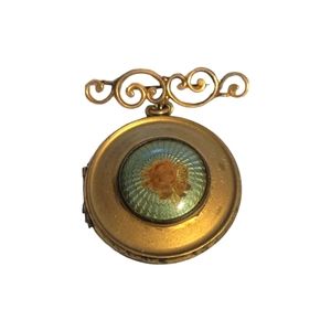 Vintage 1950s Locket Brooch Pin